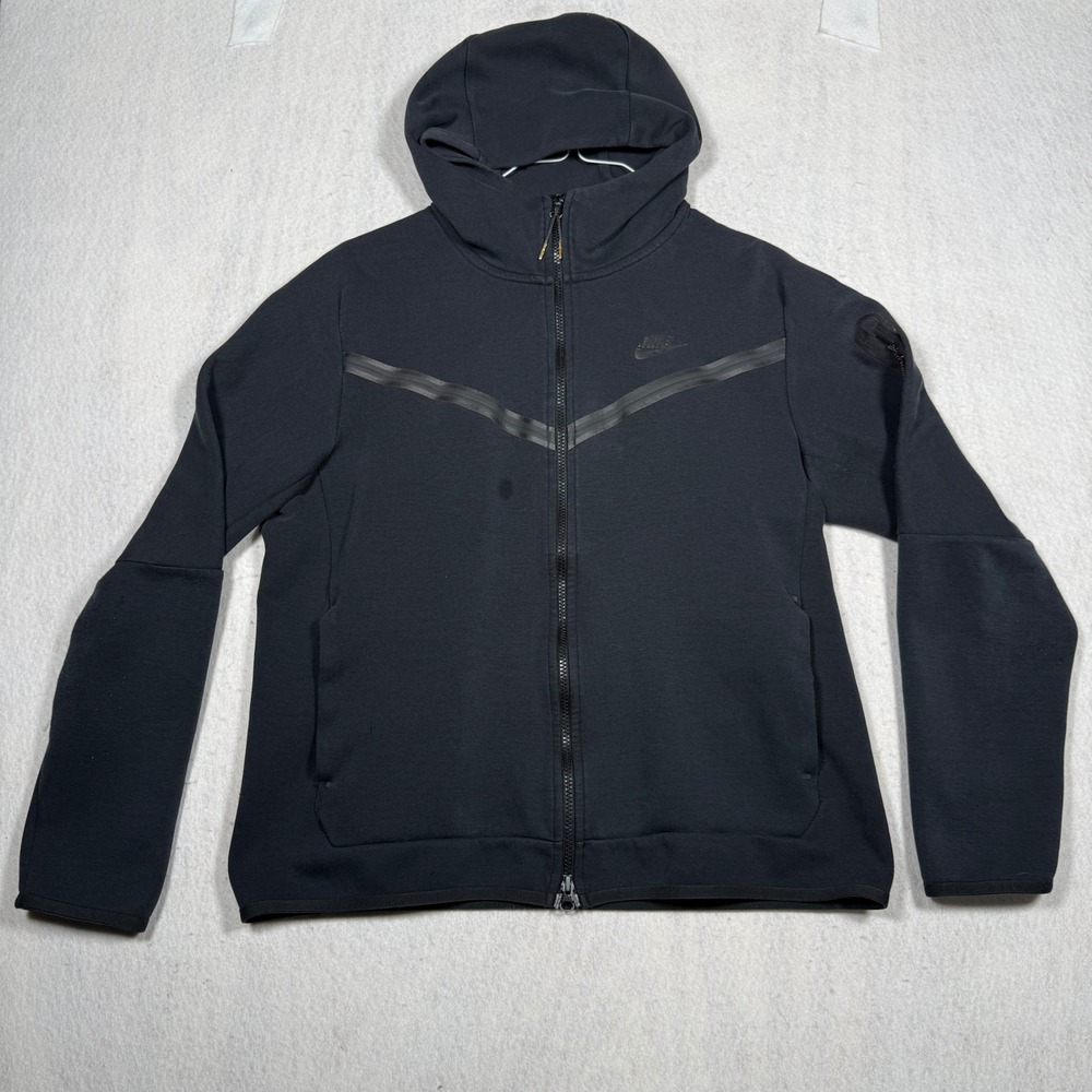 Nike Tech Fleece Full Zip Hoodie Mens Large Black Windrunner Jacket 928483-010